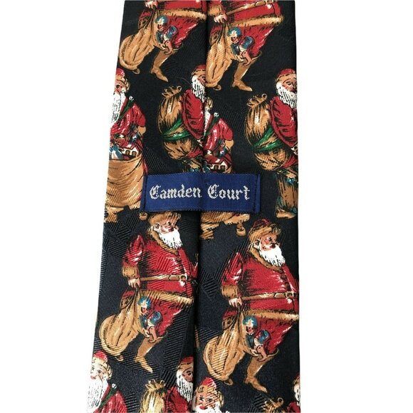 Camden Court Holiday Christmas Neck Tie and Adjustabl Suspenders Santa Red Navy - Picture 3 of 7